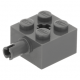 LEGO kocka 2x2 egyik oldalán pin csatlakozóval, sötétszürke (6232)